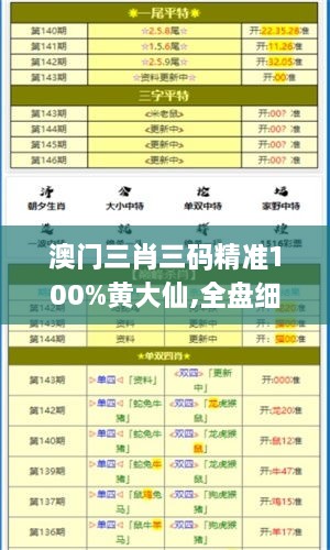 澳门三肖三码精准100%黄大仙,全盘细明说明_SBG4.7