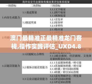 澳门最精准正最精准龙门客栈,操作实践评估_UXD4.8