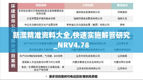 新澳精准资料大全,快速实施解答研究_NRV4.78