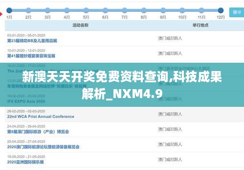 新澳天天开奖免费资料查询,科技成果解析_NXM4.9