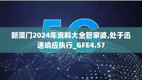 新澳门2024年资料大全管家婆,处于迅速响应执行_GFE4.57