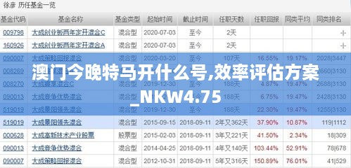 澳门今晚特马开什么号,效率评估方案_NKW4.75