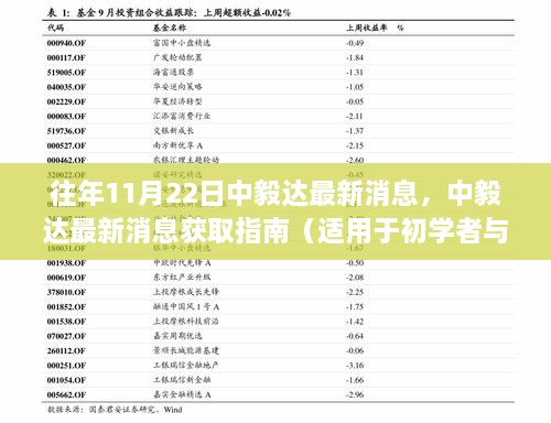 往年11月22日中毅达最新消息，中毅达最新消息获取指南（适用于初学者与进阶用户）