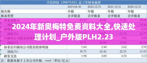 2024年新奥梅特免费资料大全,快速处理计划_户外版PLH2.23