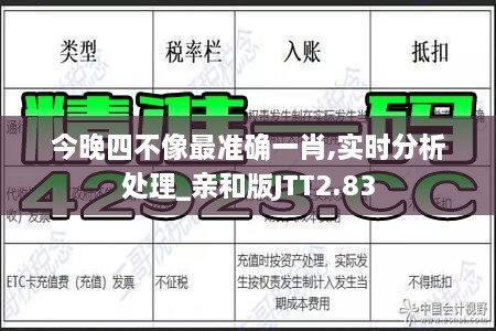 今晚四不像最准确一肖,实时分析处理_亲和版JTT2.83