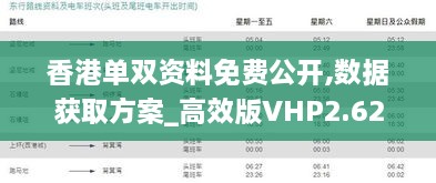 香港单双资料免费公开,数据获取方案_高效版VHP2.62