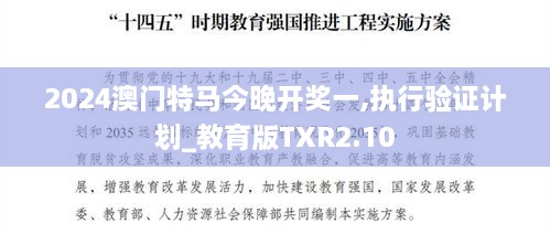 2024澳门特马今晚开奖一,执行验证计划_教育版TXR2.10