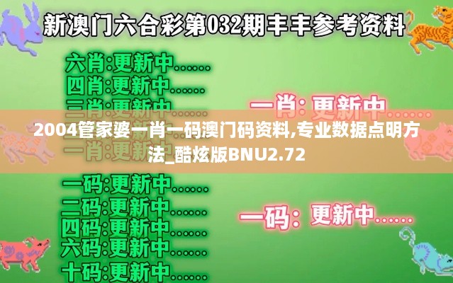 2004管家婆一肖一码澳门码资料,专业数据点明方法_酷炫版BNU2.72