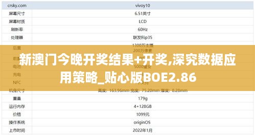 新澳门今晚开奖结果+开奖,深究数据应用策略_贴心版BOE2.86