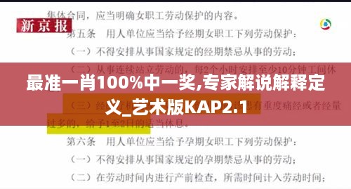 最准一肖100%中一奖,专家解说解释定义_艺术版KAP2.1