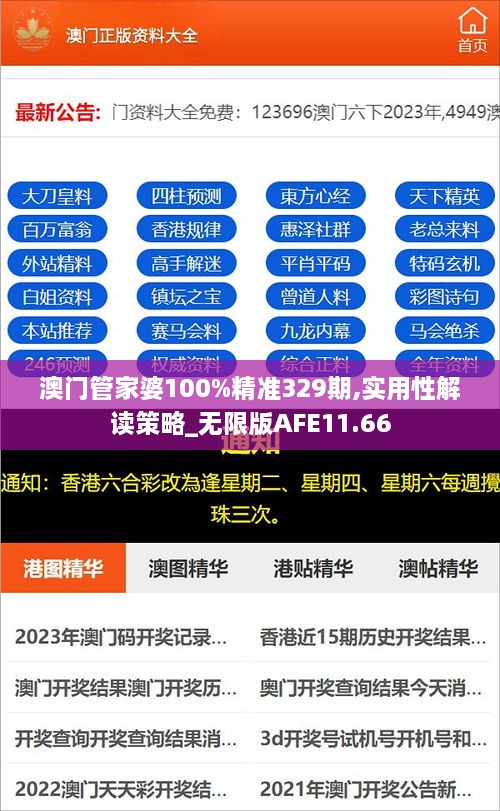 澳门管家婆100%精准329期,实用性解读策略_无限版AFE11.66