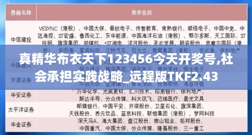 真精华布衣天下123456今天开奖号,社会承担实践战略_远程版TKF2.43