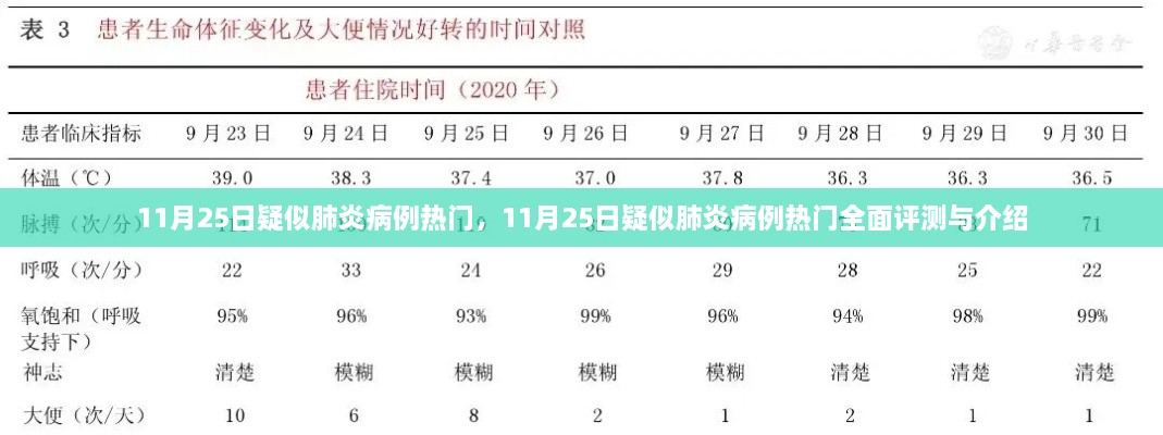 11月25日疑似肺炎病例热门全面评测与介绍