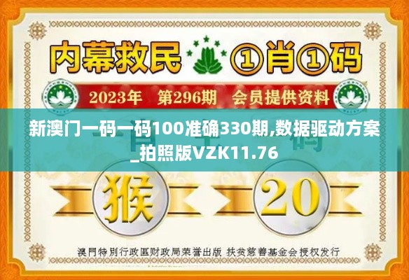 新澳门一码一码100准确330期,数据驱动方案_拍照版VZK11.76