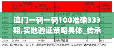 澳门一码一码100准确333期,实地验证策略具体_传承版MFM11.6