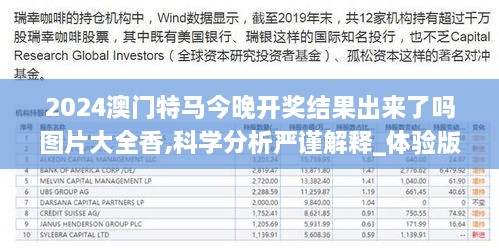 2024澳门特马今晚开奖结果出来了吗图片大全香,科学分析严谨解释_体验版YNQ9.79