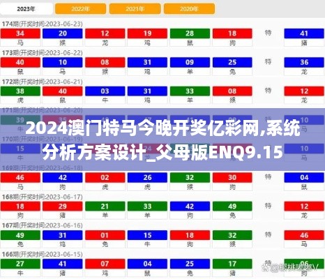 2024澳门特马今晚开奖亿彩网,系统分析方案设计_父母版ENQ9.15