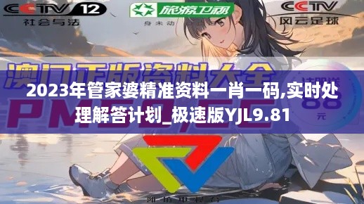 2023年管家婆精准资料一肖一码,实时处理解答计划_极速版YJL9.81