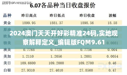 2024澳门天天开好彩精准24码,实地观察解释定义_编辑版FQM9.61