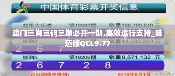 澳门三肖三码三期必开一期,高效运行支持_味道版QCL9.77