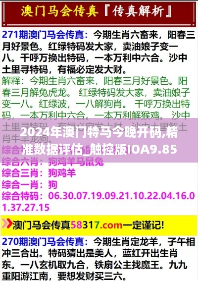 2024年澳门特马今晚开码,精准数据评估_触控版IOA9.85