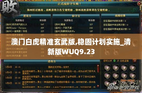 澳门白虎精准玄武版,稳固计划实施_清新版WUQ9.23