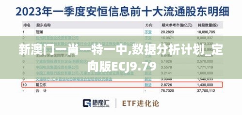 新澳门一肖一特一中,数据分析计划_定向版ECJ9.79