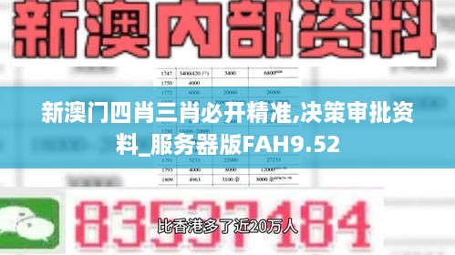 新澳门四肖三肖必开精准,决策审批资料_服务器版FAH9.52