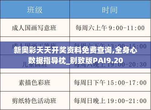 新奥彩天天开奖资料免费查询,全身心数据指导枕_别致版PAI9.20