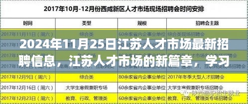 江苏人才市场最新招聘信息揭秘，学习变革，自信成就未来之路的篇章（2024年11月25日）