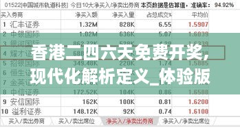 香港二四六天免费开奖,现代化解析定义_体验版RWA7.74