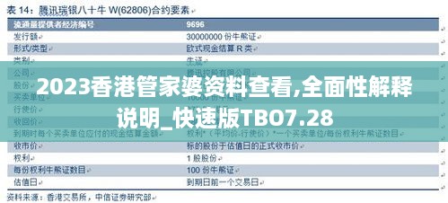 2023香港管家婆资料查看,全面性解释说明_快速版TBO7.28