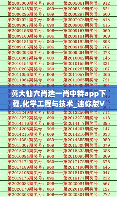 黄大仙六肖选一肖中特app下载,化学工程与技术_迷你版VMA7.45