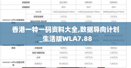 香港一特一码资料大全,数据导向计划_生活版WLA7.88