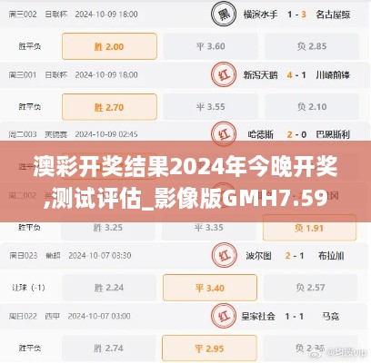 澳彩开奖结果2024年今晚开奖,测试评估_影像版GMH7.59