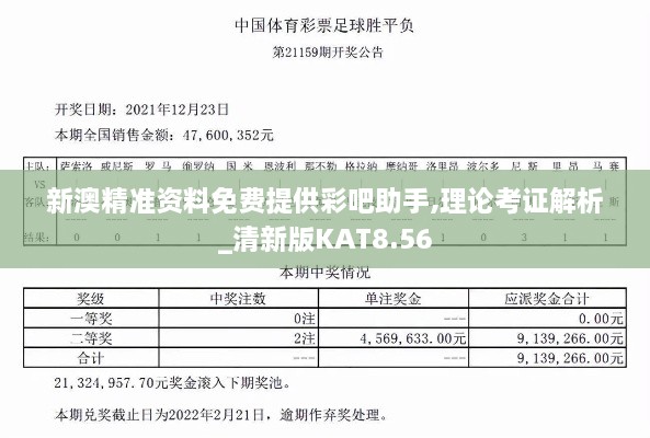 新澳精准资料免费提供彩吧助手,理论考证解析_清新版KAT8.56