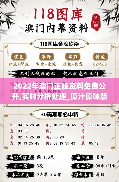 2022年澳门正版资料免费公开,实时分析处理_原汁原味版GCN4.98