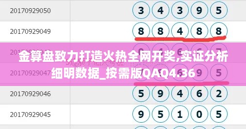 金算盘致力打造火热全网开奖,实证分析细明数据_按需版QAQ4.36