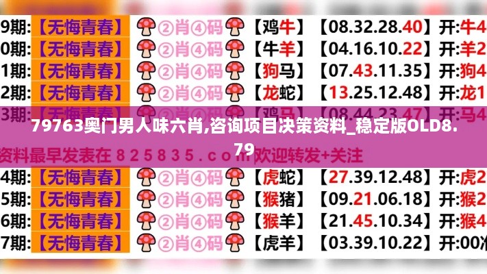 79763奥门男人味六肖,咨询项目决策资料_稳定版OLD8.79