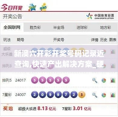 新澳六开彩开奖号码记录近查询,快速产出解决方案_硬件版IEC8.74