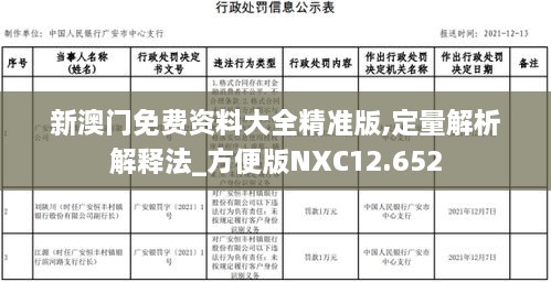 新澳门免费资料大全精准版,定量解析解释法_方便版NXC12.652