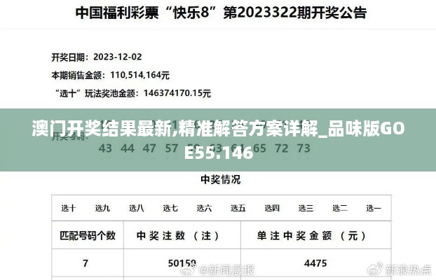 澳门开奖结果最新,精准解答方案详解_品味版GOE55.146