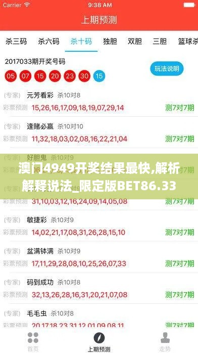 澳门4949开奖结果最快,解析解释说法_限定版BET86.339