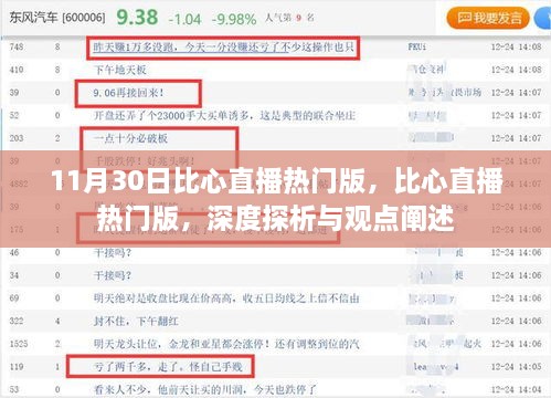 比心直播热门版深度探析与观点阐述，11月30日直播回顾与热点解读