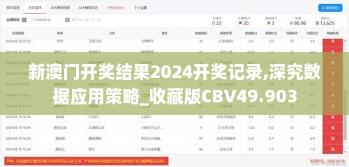 新澳门开奖结果2024开奖记录,深究数据应用策略_收藏版CBV49.903