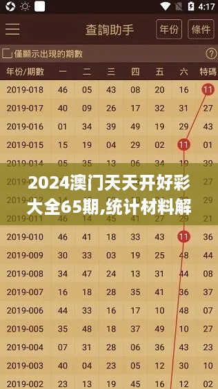 2024澳门天天开好彩大全65期,统计材料解释设想_数线程版VNG78.745