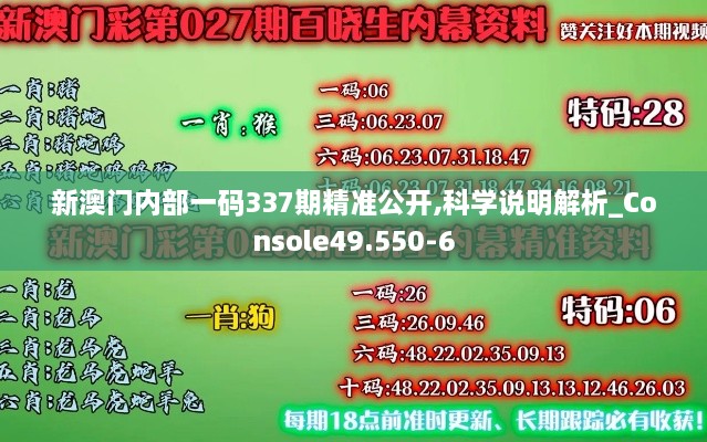 新澳门内部一码337期精准公开,科学说明解析_Console49.550-6