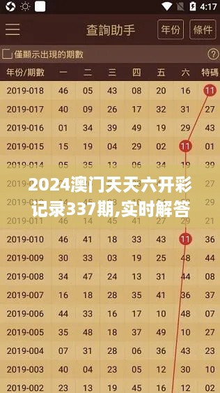 2024澳门天天六开彩记录337期,实时解答解释定义_DX版3.167-4