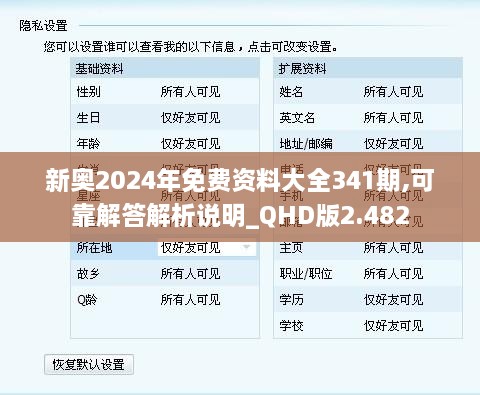 新奥2024年免费资料大全341期,可靠解答解析说明_QHD版2.482