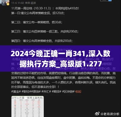 2024今晚正确一肖341,深入数据执行方案_高级版1.277